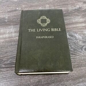 Tyndale The Living Bible Paraphrased Book OS Green Good 1973 Hardcover Vintage